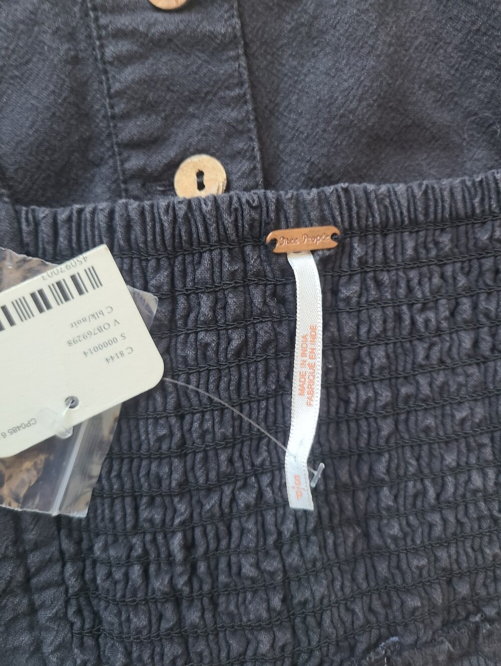 Free People Button-Front Tie-Strap Crop Size S - Picture 6 of 10